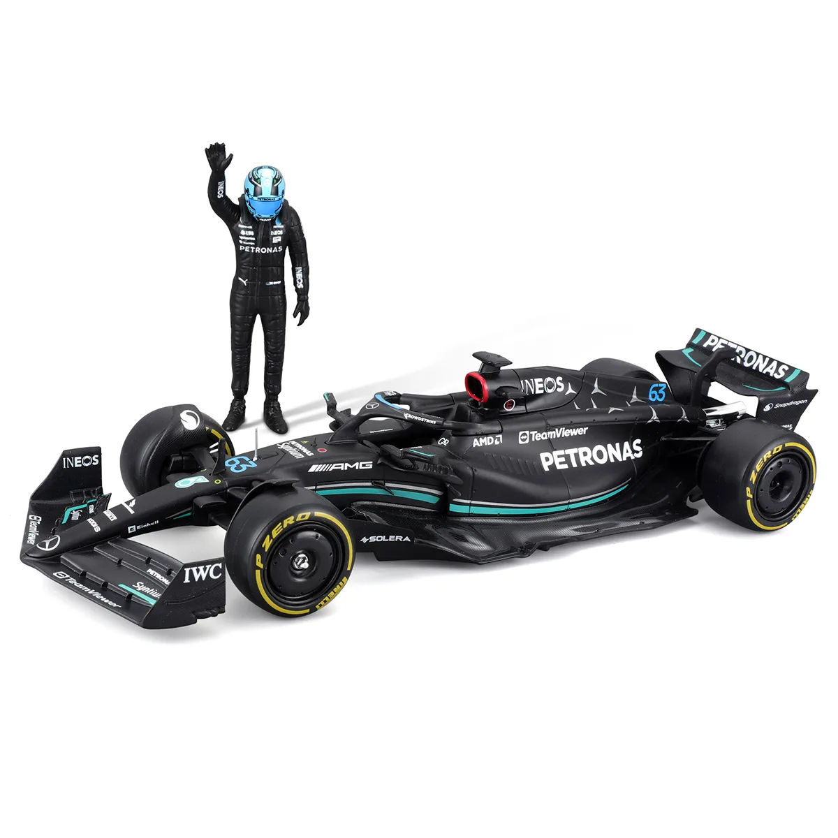 Автомодель с фигуркой Bburago металл 1:24 черный