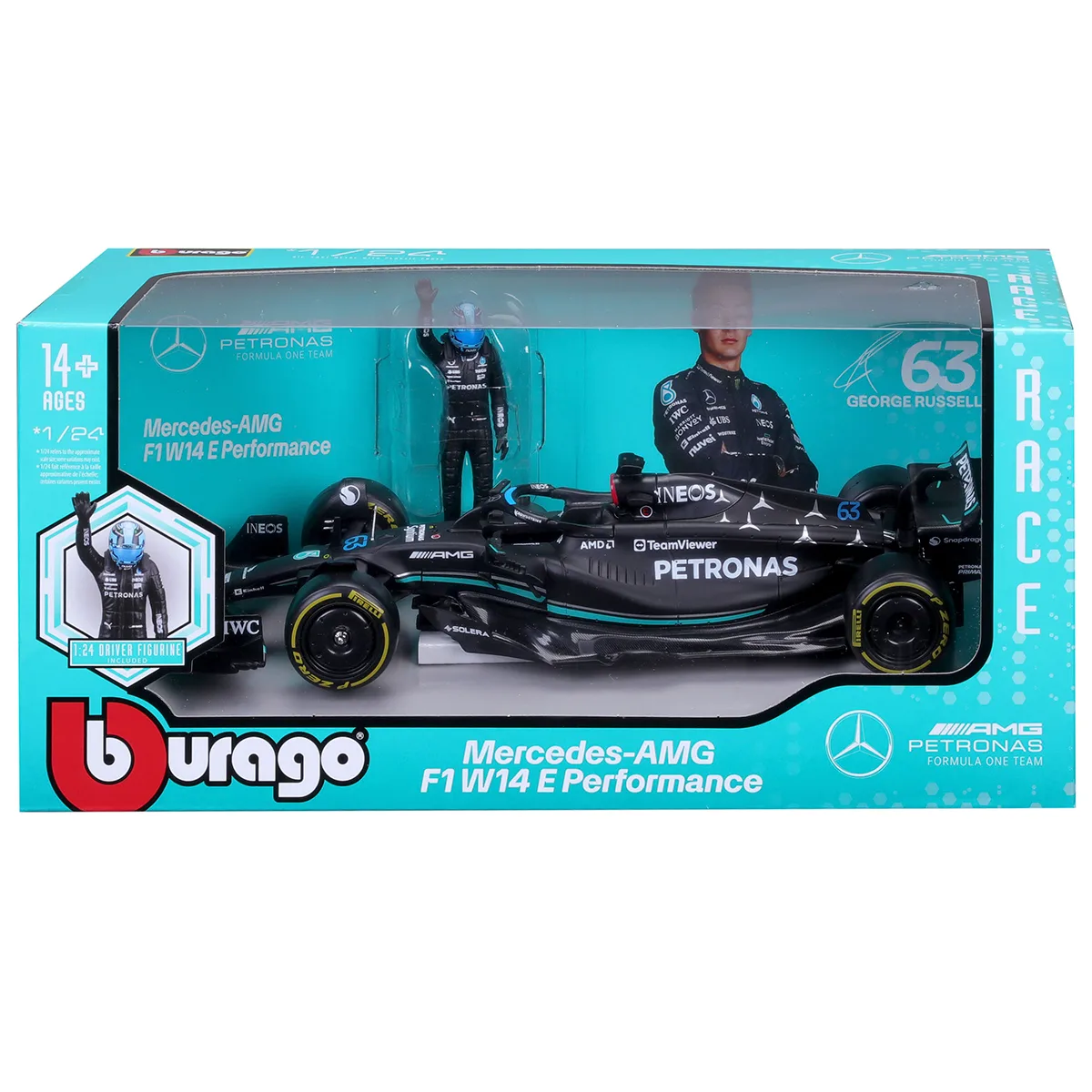 Автомодель с фигуркой Bburago металл 1:24 черный