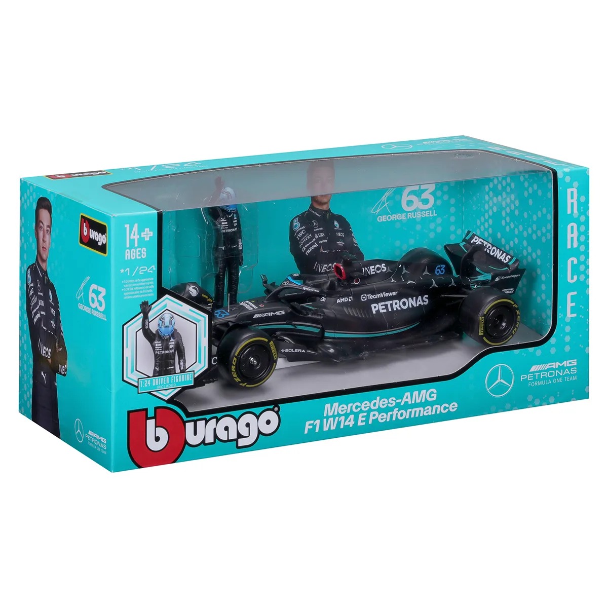Автомодель с фигуркой Bburago металл 1:24 черный