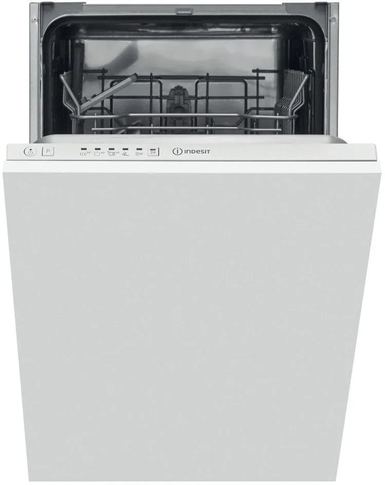 Вбудована посудомийна машина Indesit, 10 комплектів, клас енергоефективності A+, ширина 45 см, біла.