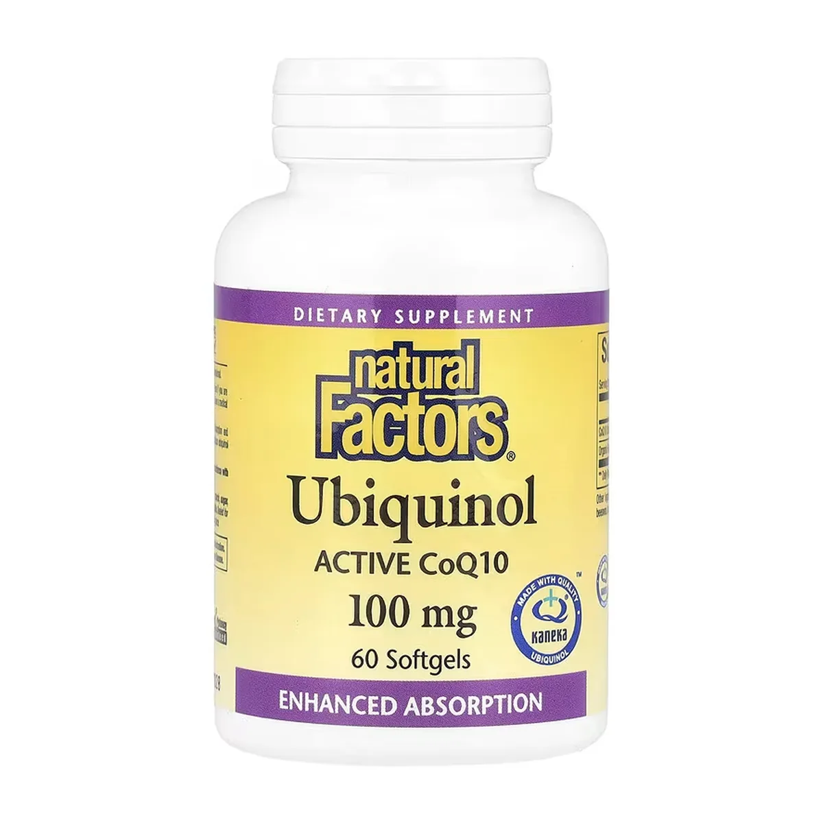 Убіхінол CoQ10 100 мг 60 капсул Natural Factors желатинові