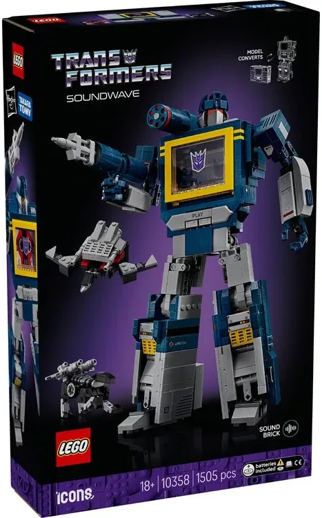 Конструктор LEGO Icons 18+ різнокольоровий робот Transformers Саундвейв