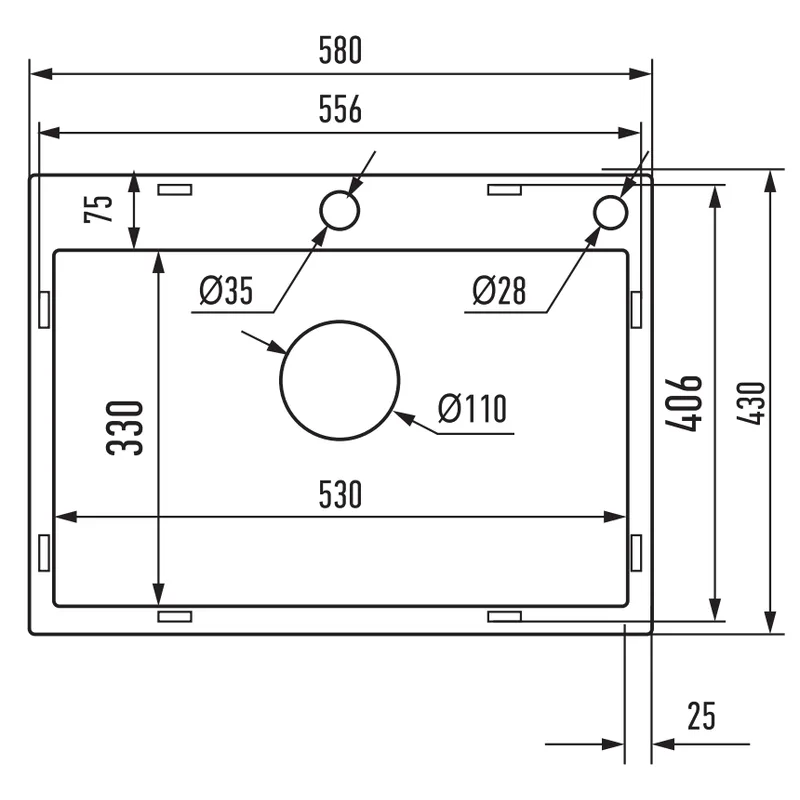 Мойка Mixxus нержавеющая сталь 580х430 мм графит 1 чаша Micro Decor