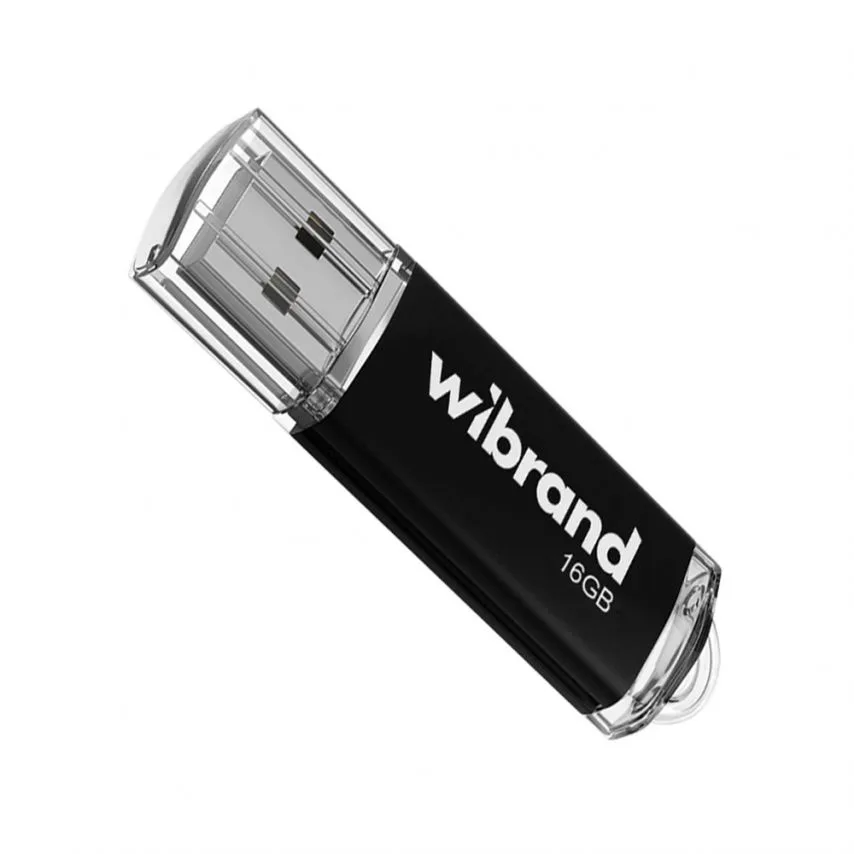 Флеш-пам'ять USB Wibrand пластик 16Гб чорна
