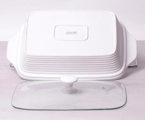 Керамічна форма Kamille Food Warmer 3л жаростійка біла з підігрівом
