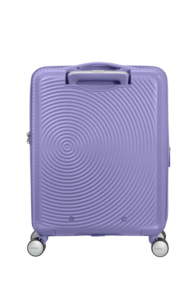 Вализа American Tourister, Soundbox, полипропилен, малая, 55 см, 35.5/41 л, TSA, 4 колеса, EXP, лавандовая