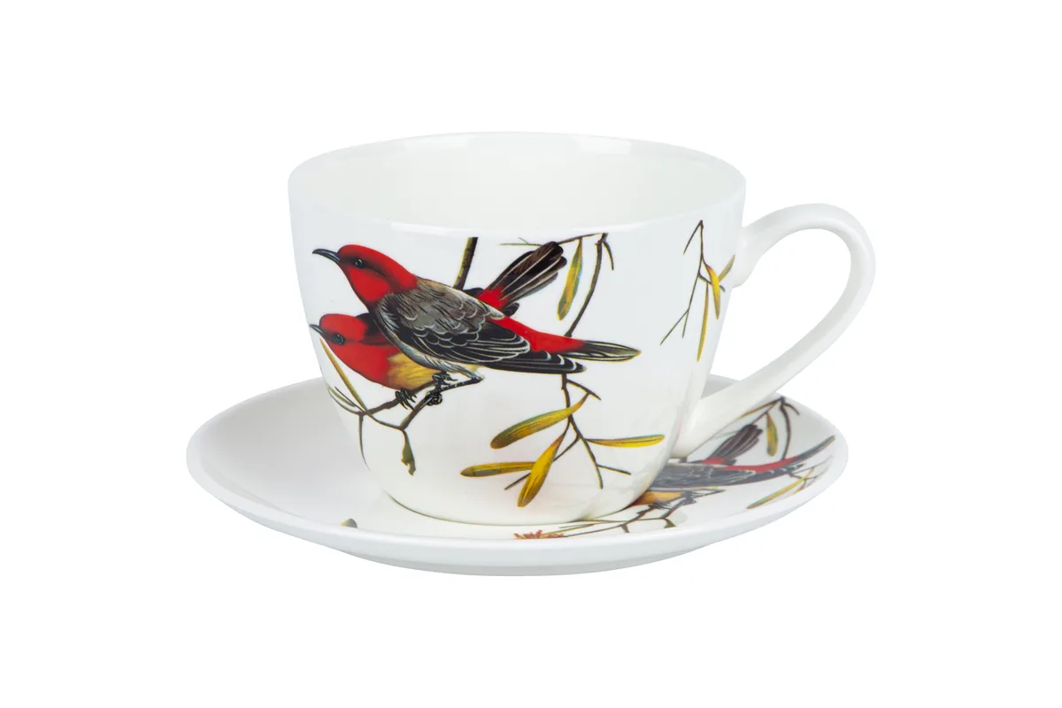 Чашка з блюдцем Limited Edition Bird порцеляна 550 мл біла