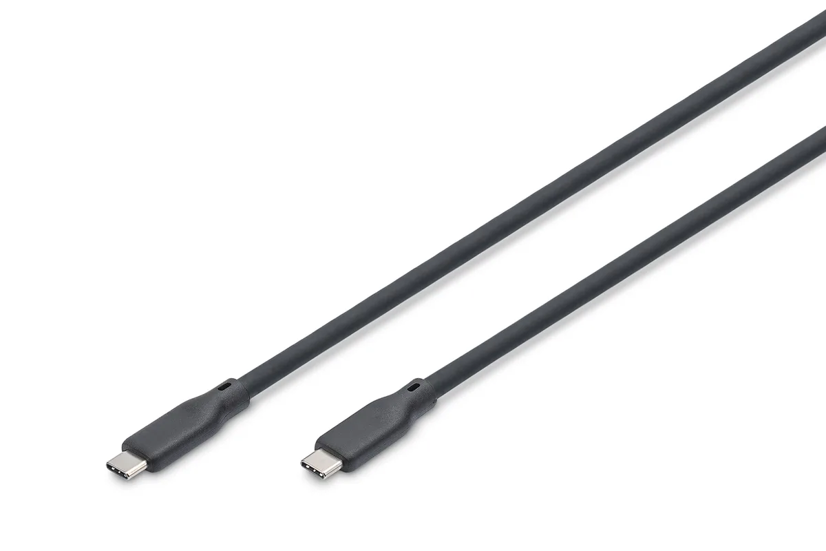 Кабель DIGITUS USB-C заряджання/синхронізації, USB 3.2 Gen 1, 5G, 100W, 4K, силіконовий, 2м, чорний