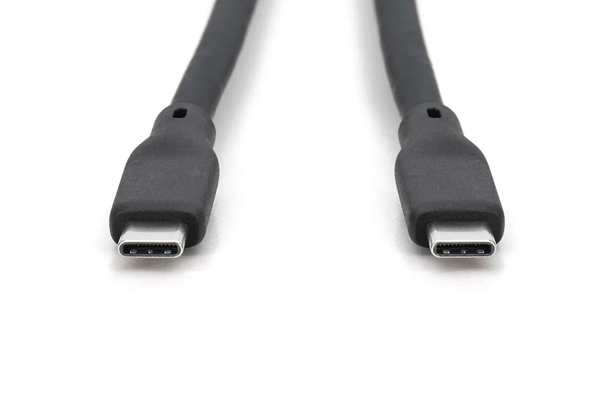 Кабель DIGITUS USB-C заряджання/синхронізації, USB 3.2 Gen 1, 5G, 100W, 4K, силіконовий, 2м, чорний