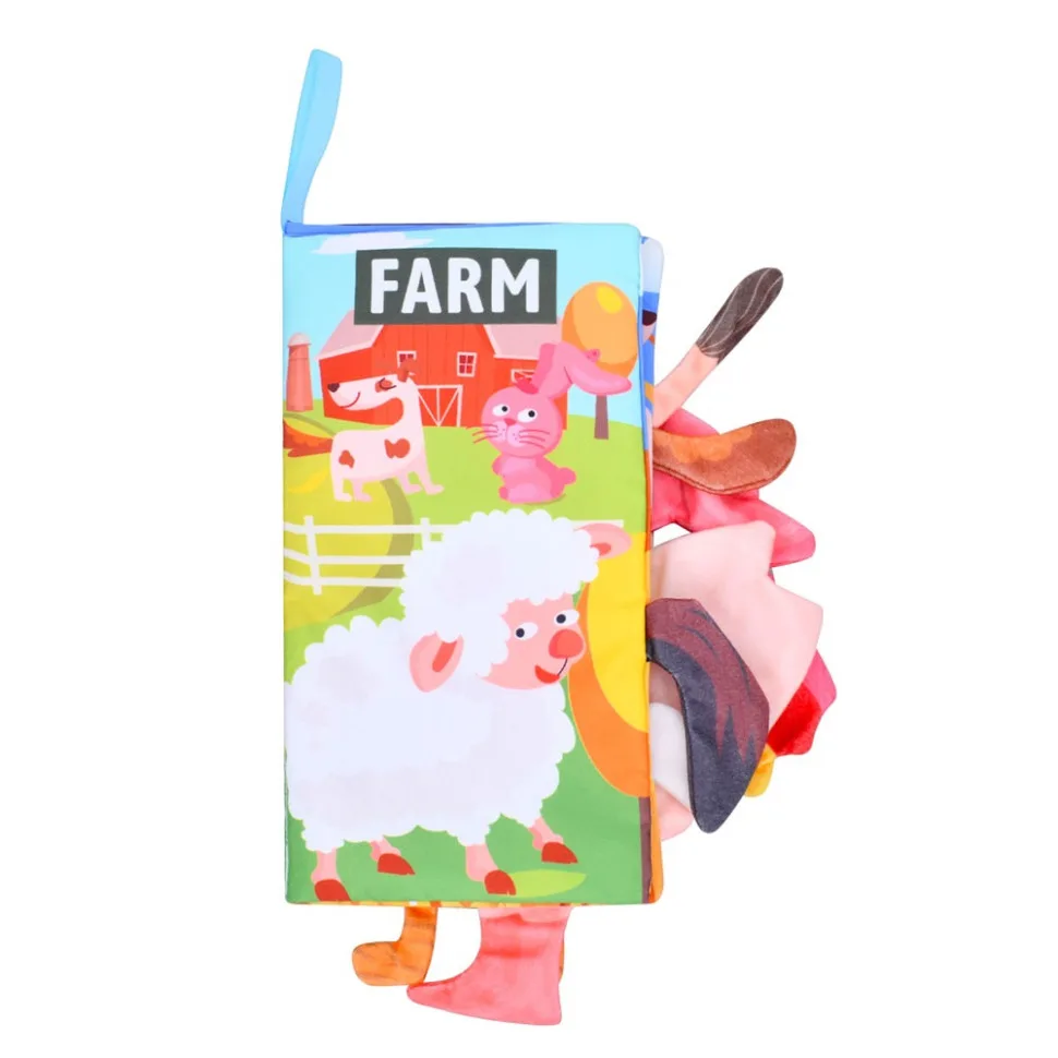 Развивающая книжка-шуршалка Farm текстильная 21x11 см разные цвета