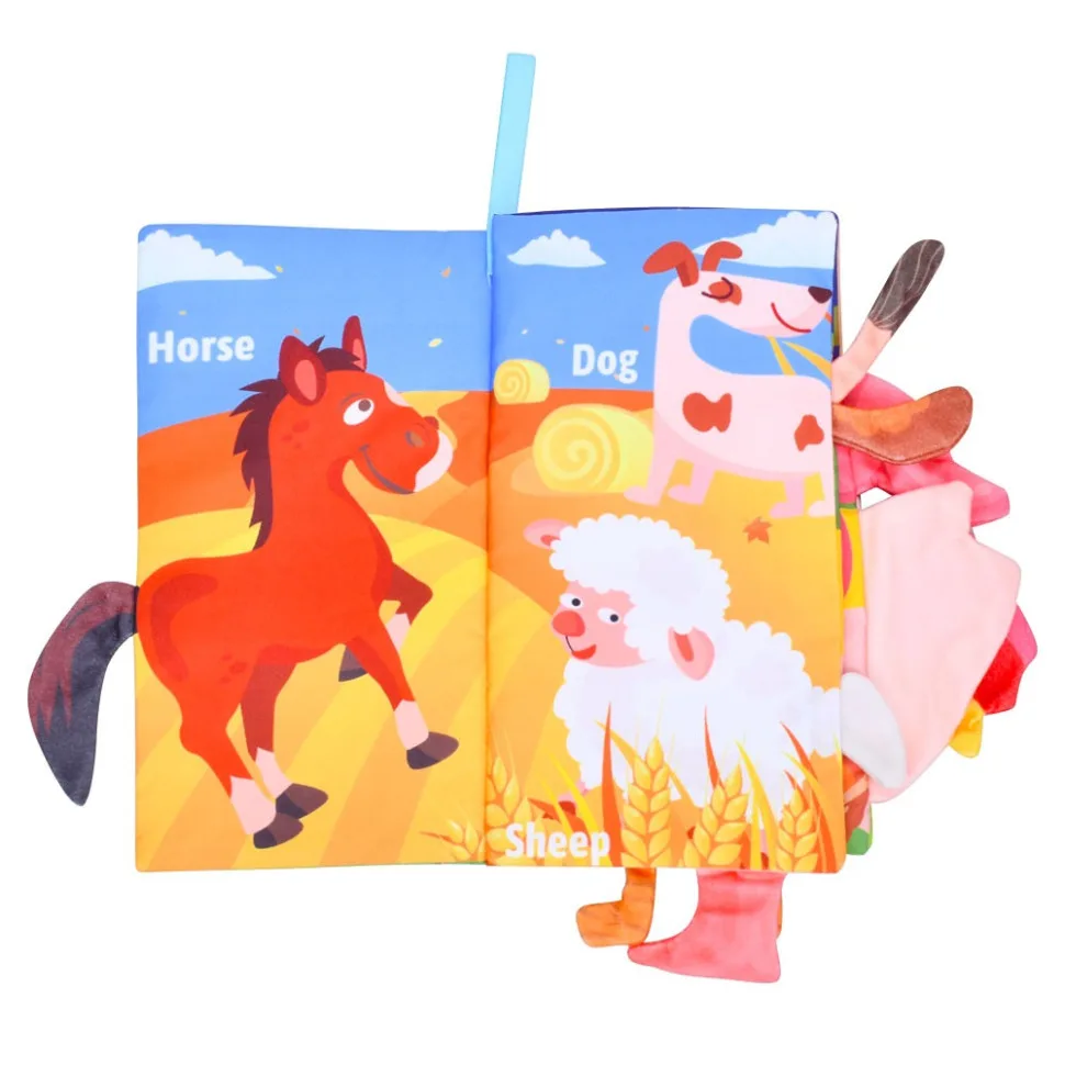 Развивающая книжка-шуршалка Farm текстильная 21x11 см разные цвета