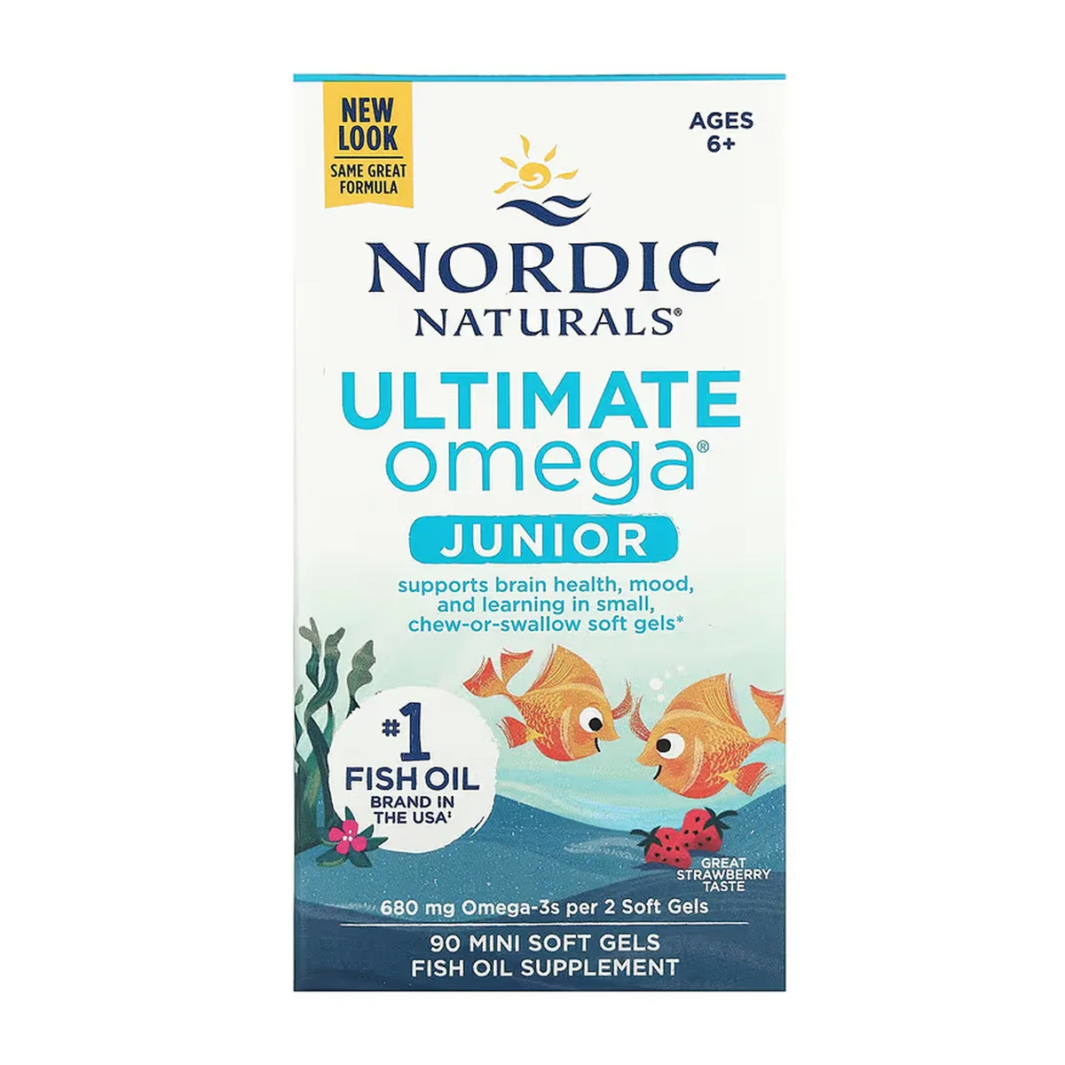 Ultimate Omega Junior Nordic Naturals м'які капсули 90 шт полуниця