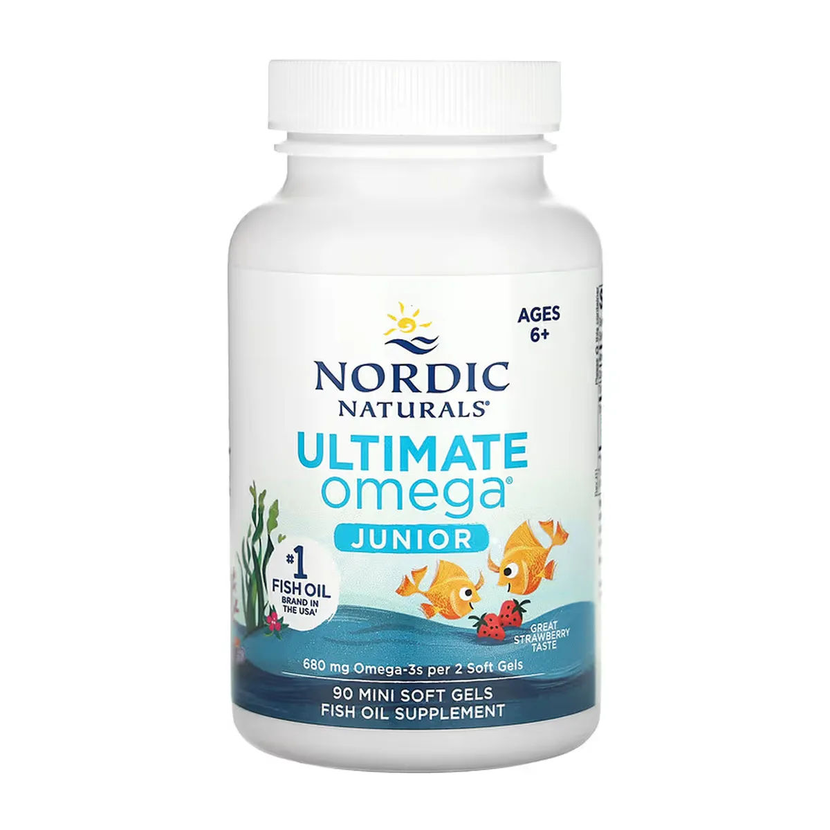 Ultimate Omega Junior Nordic Naturals м'які капсули 90 шт полуниця