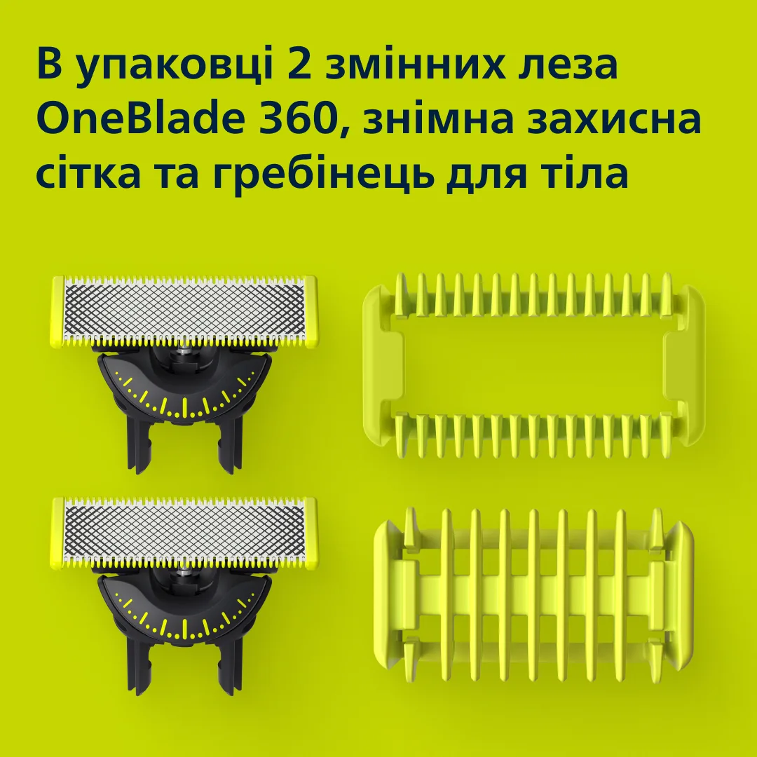 Змінне лезо Philips OneBlade 2 шт для QP14xx QP25xx QP26xx QP27xx QP28xx QP65xx QP66xx