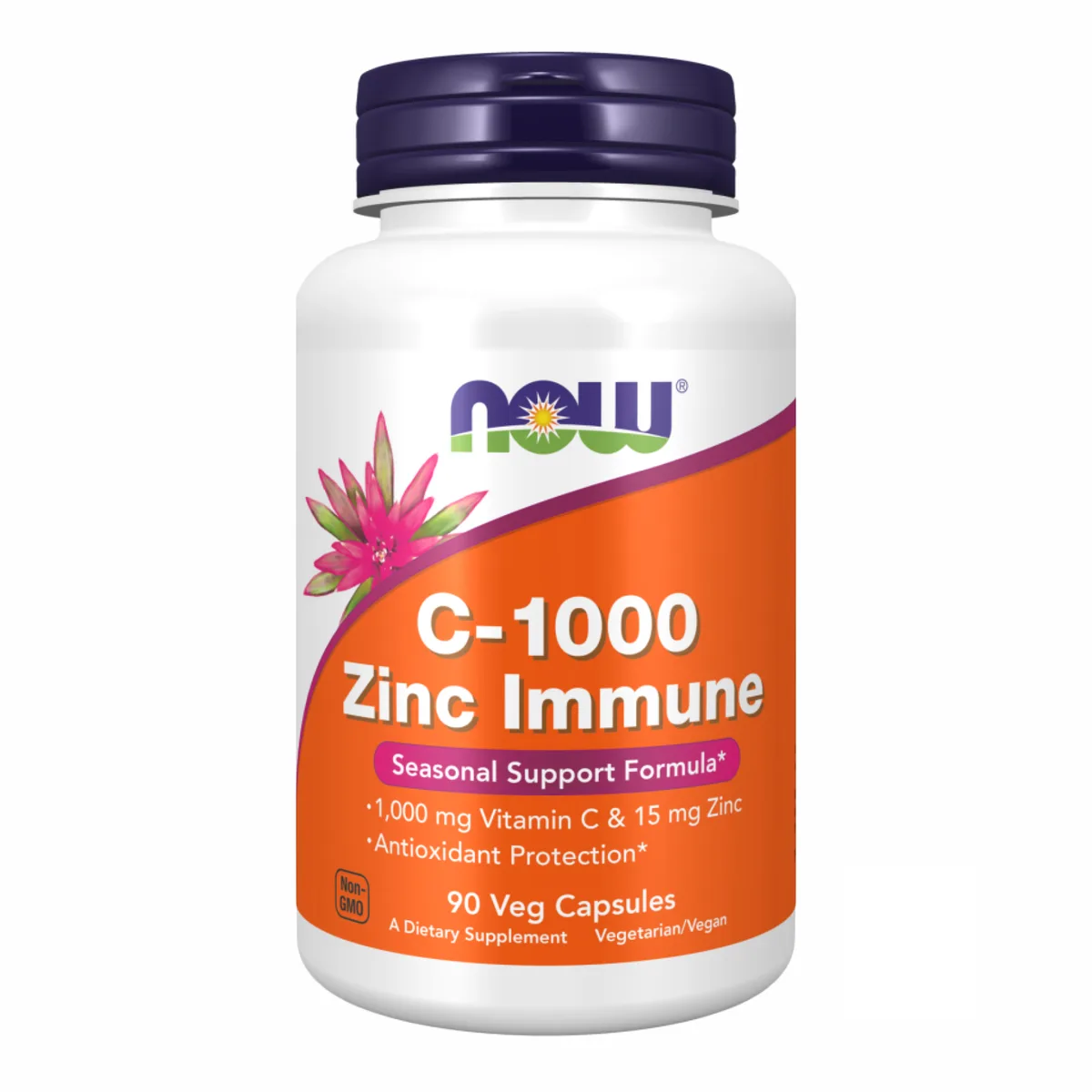 C-1000 Цинк Імунітет Now Foods вітамін С 90 капсул цинк 15 мг