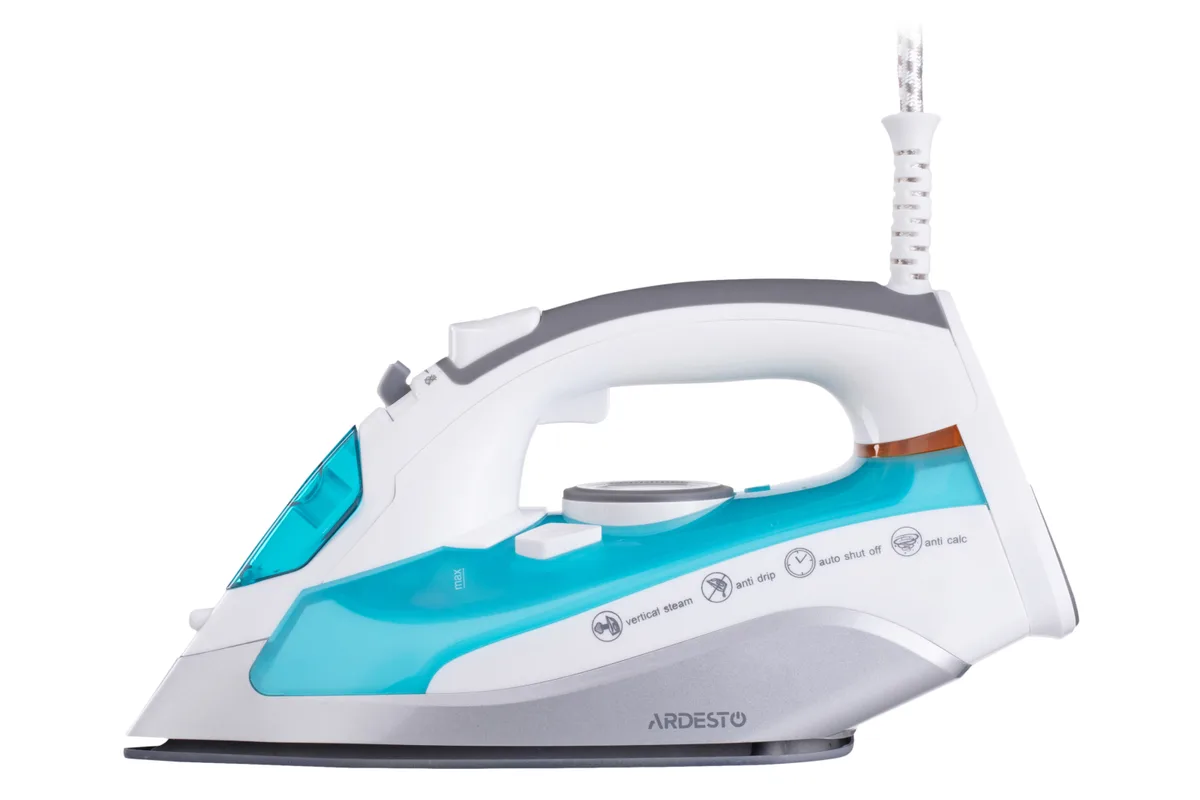 Праска ARDESTO IR-C2228-TQ, 2200Вт, 280мл, паровий удар 100гр, керамічна підошва, блакитного кольору.