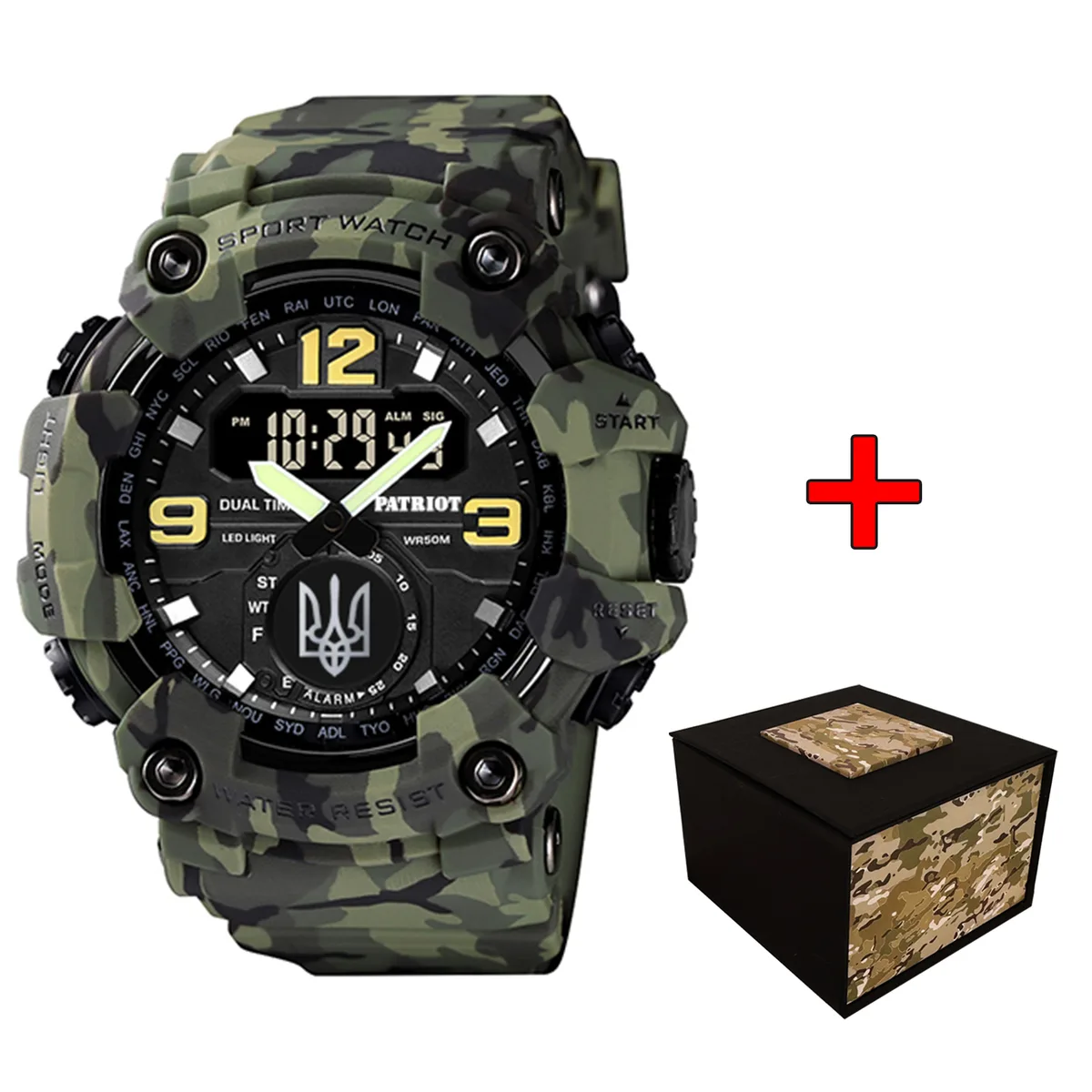 Годинники Patriot полімер 50 м камуфляж зелені
