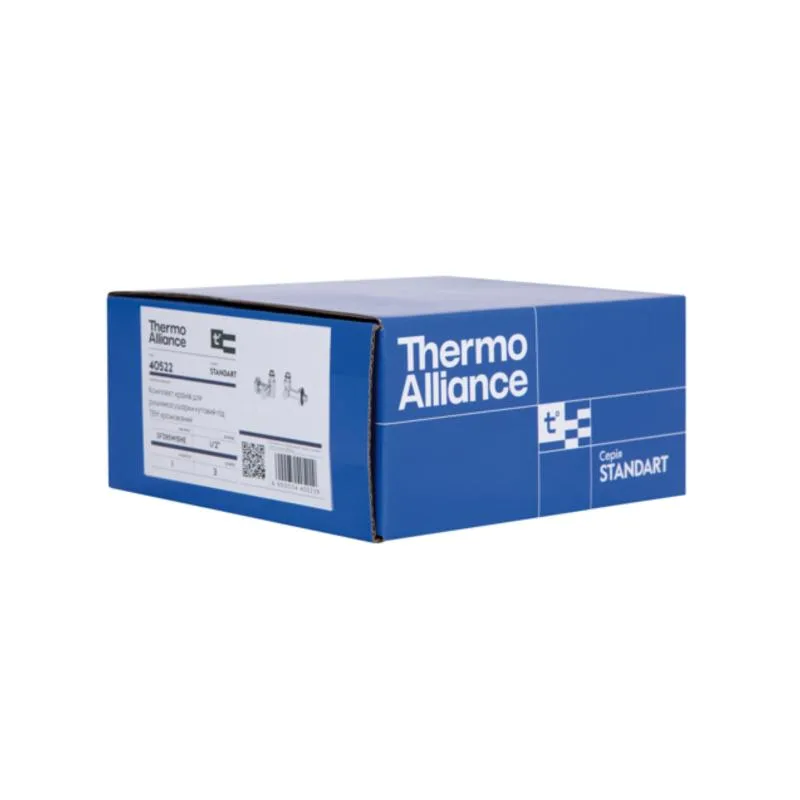 Угловой вентиль Thermo Alliance Standart 1/2" латунь хром 185x135x68 мм