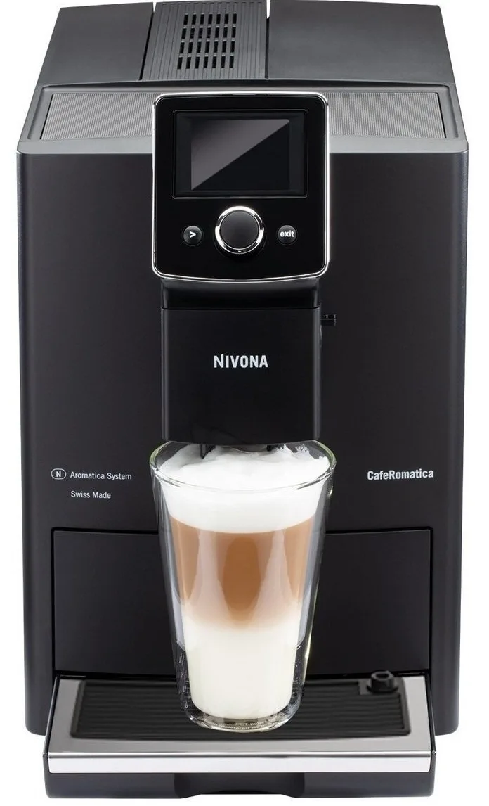 Кавомашина NIVONA CafeRomatica 1.8л, для зернової та меленої кави, автоматичний капучинатор, 9 авторських рецептів - чорний.