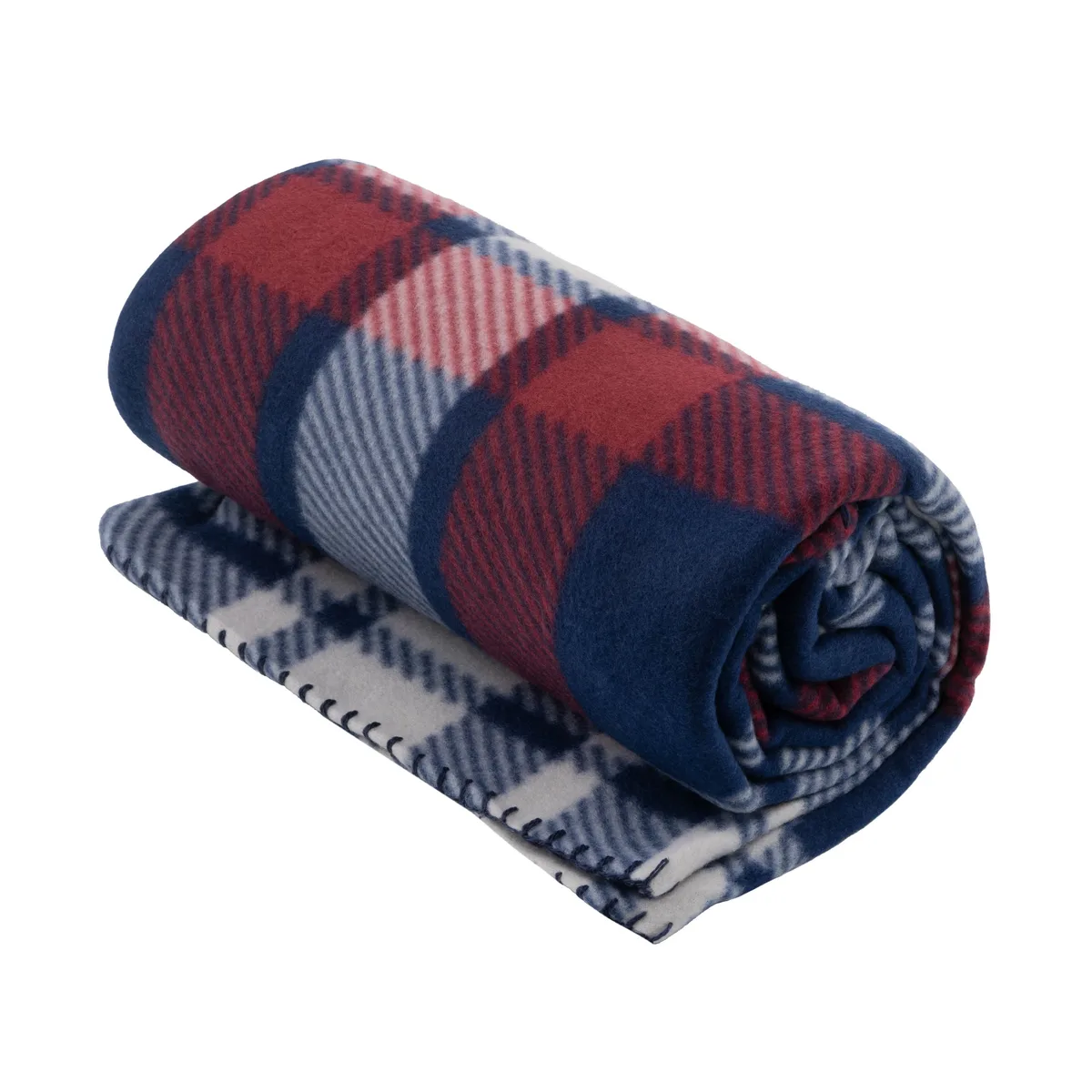Плед ARDESTO Fleece 130x160см синьо-бордовий текстиль для дому та пікніка плед у клітинку