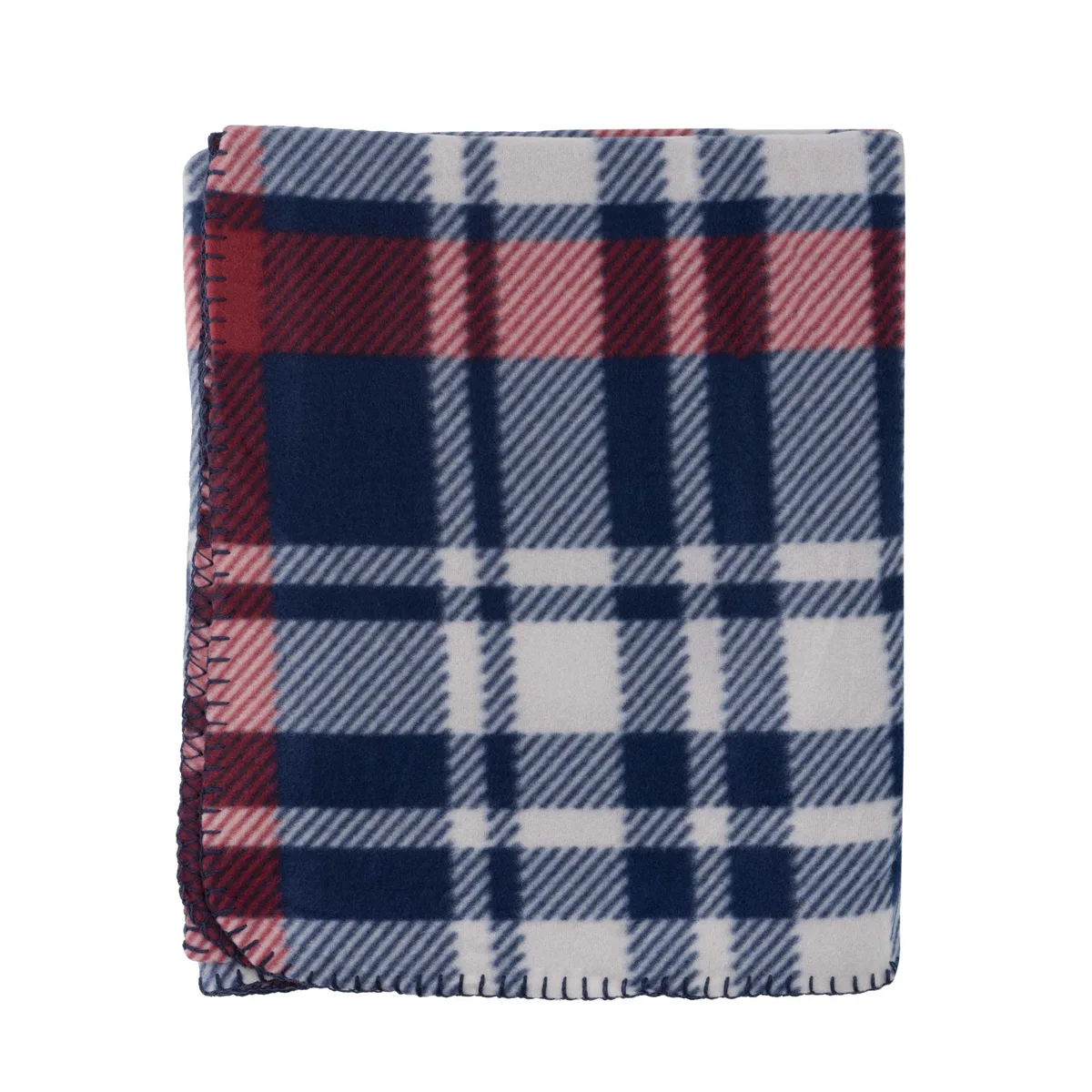 Плед ARDESTO Fleece 130x160см синьо-бордовий текстиль для дому та пікніка плед у клітинку