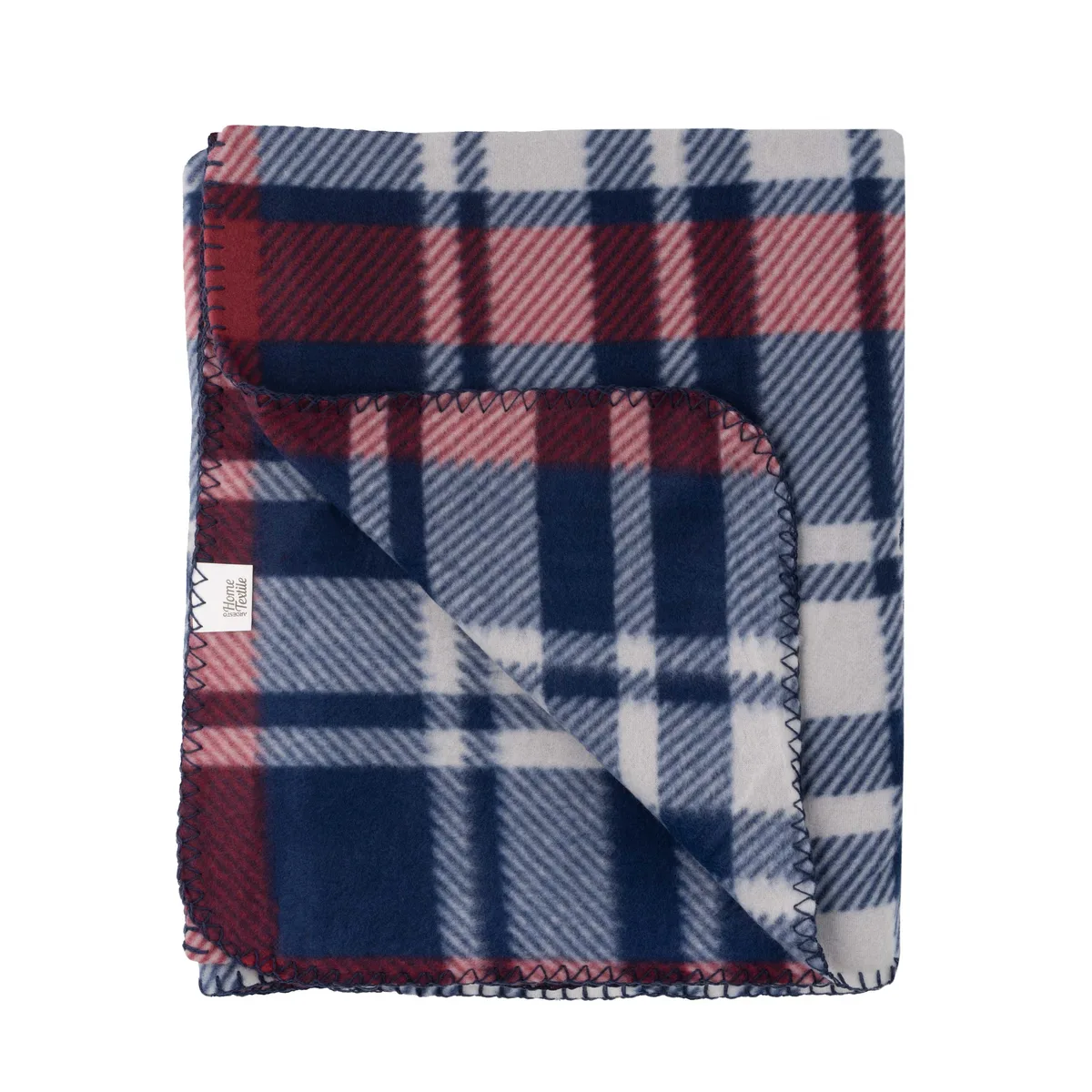 Плед ARDESTO Fleece 130x160см синьо-бордовий текстиль для дому та пікніка плед у клітинку