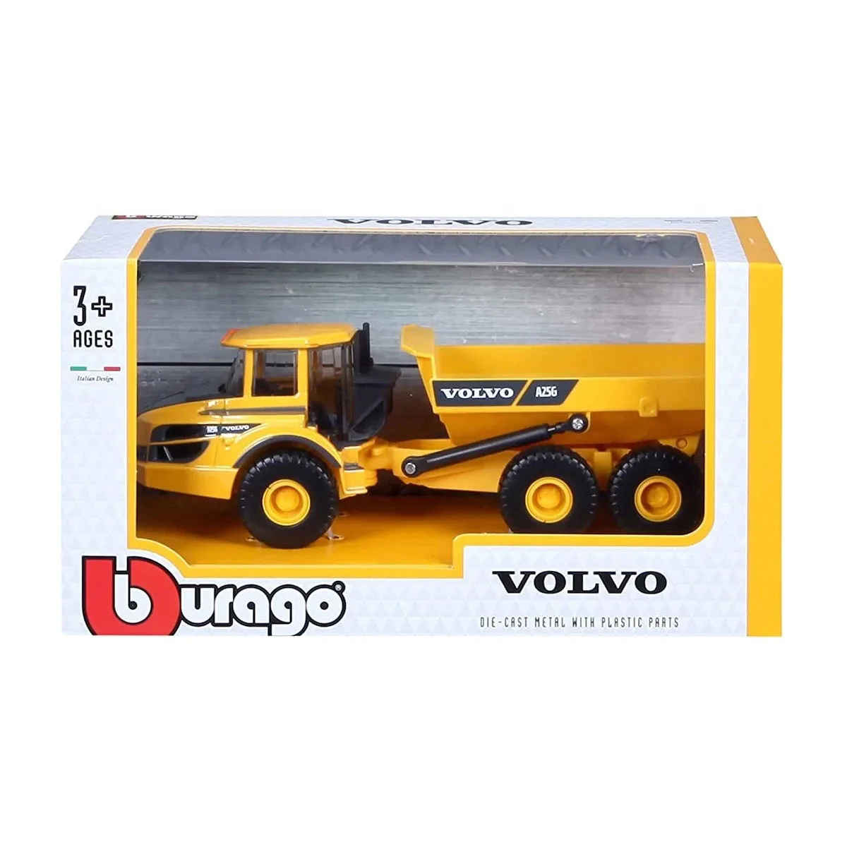 Самоскид Bburago метал 1:50 жовтий чорний