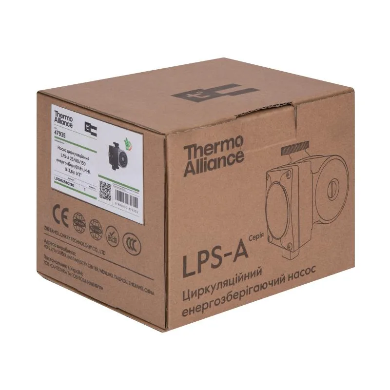 Циркуляційний насос Thermo Alliance LPSA 25/80/130 енергозберігаючий 1160 Вт мідь 1 1/2"