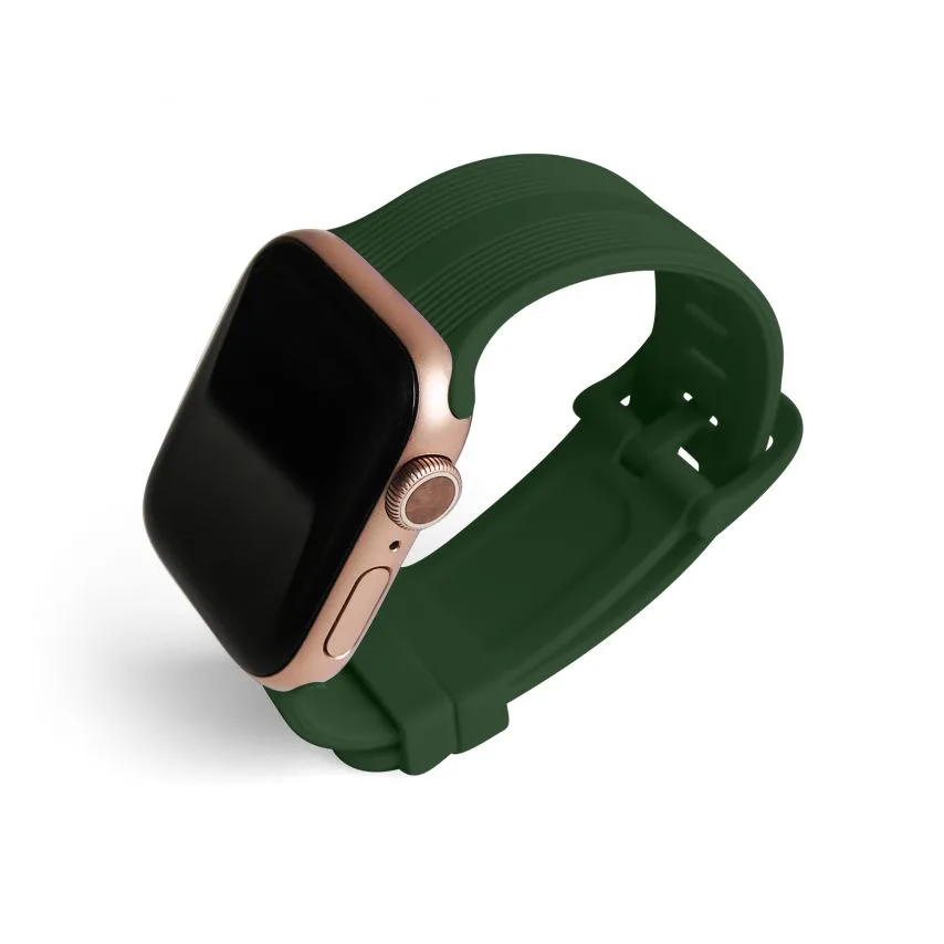 Ремінець для Apple Watch силіконовий 38-40мм S/M військовий зелений