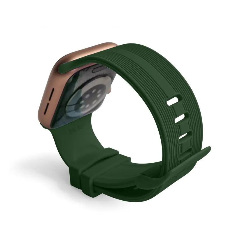 Ремінець для Apple Watch силіконовий 38-40мм S/M військовий зелений