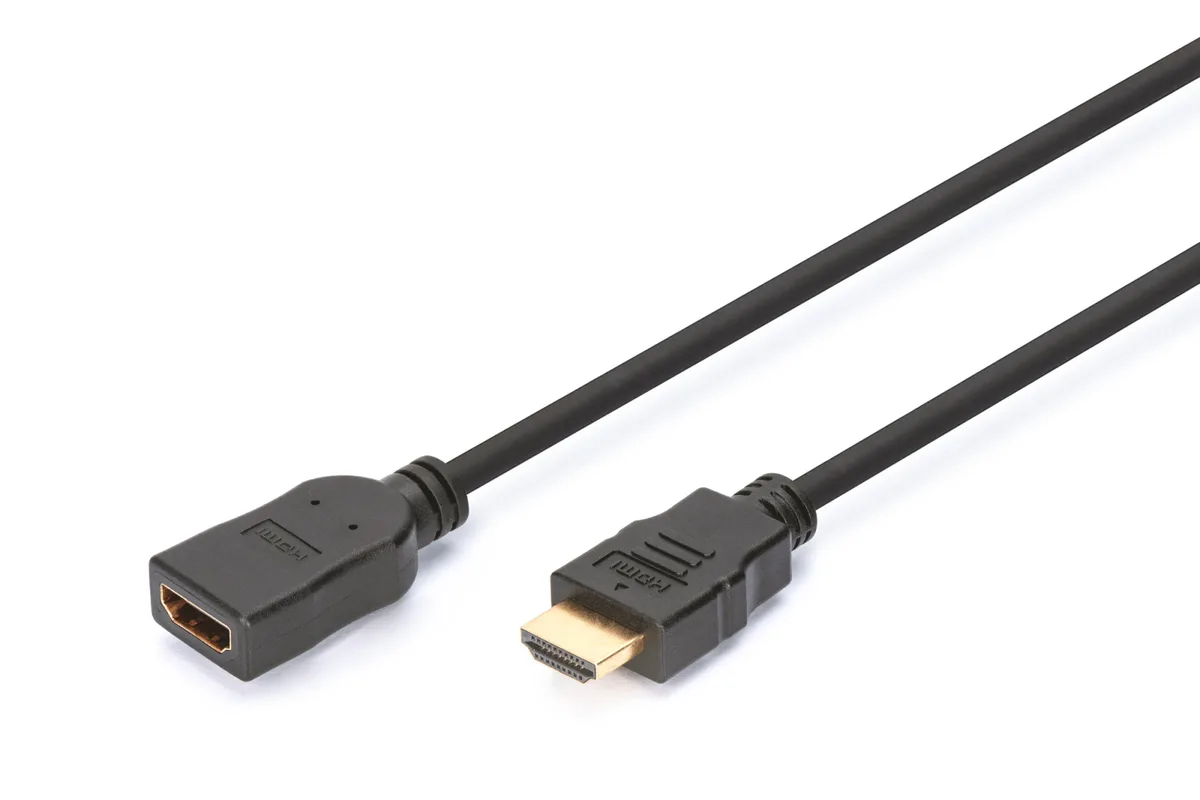 Кабель DIGITUS HDMI High speed + Ethernet (AM/AF) 2.0м, чорний