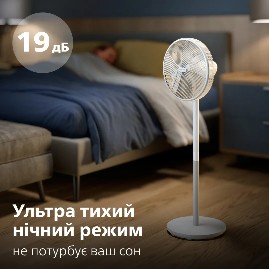 Вентилятор Philips підлоговий пластиковий 125х40 см білий 3 швидкості