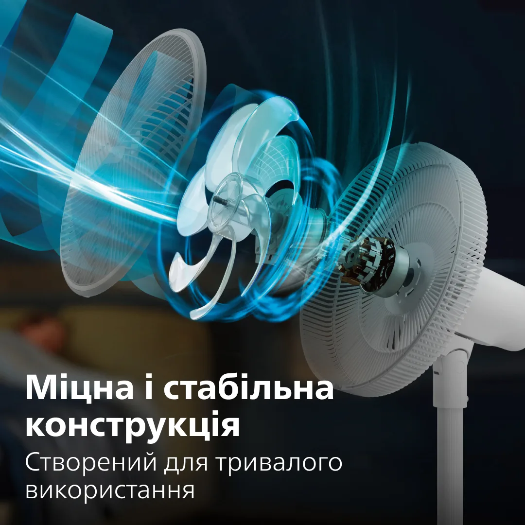 Вентилятор Philips підлоговий пластиковий 125х40 см білий 3 швидкості