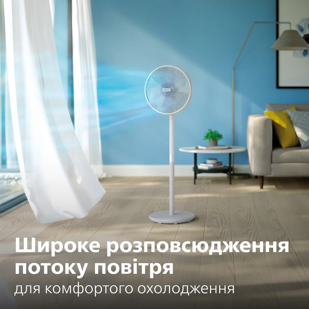Вентилятор Philips підлоговий пластиковий 125х40 см білий 3 швидкості