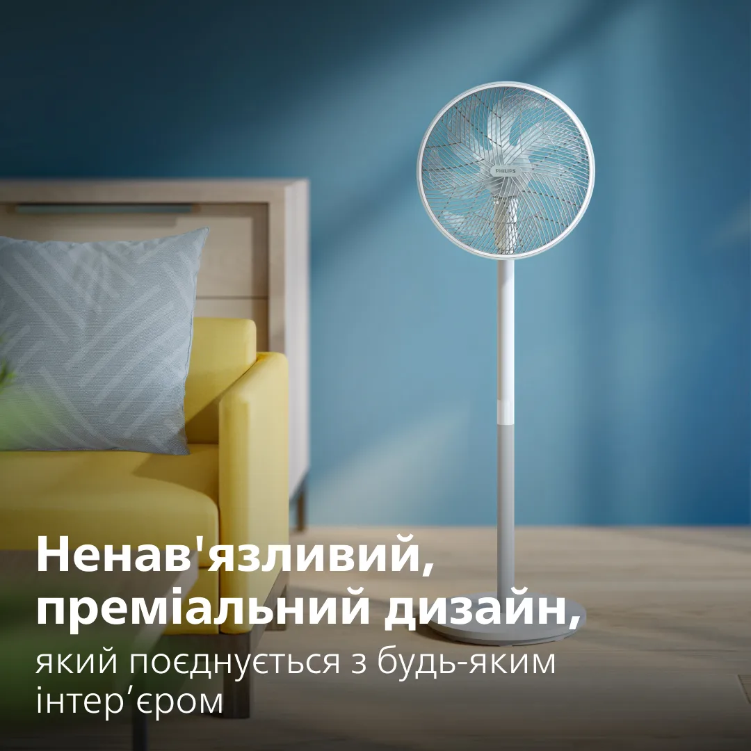 Вентилятор Philips підлоговий пластиковий 125х40 см білий 3 швидкості