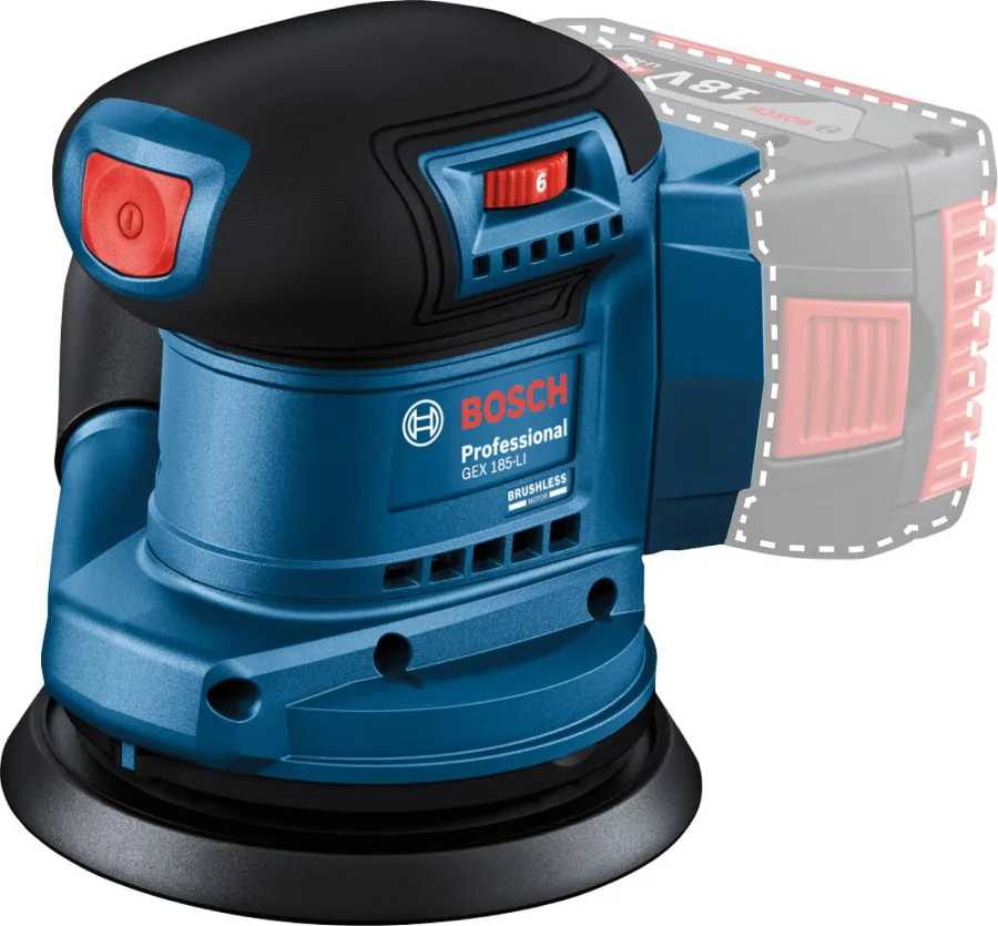 Аккумуляторная эксцентриковая шлифмашина Bosch Professional GEX 185-LI 18В 125мм 6000-10000об/мин 093кг без батареи