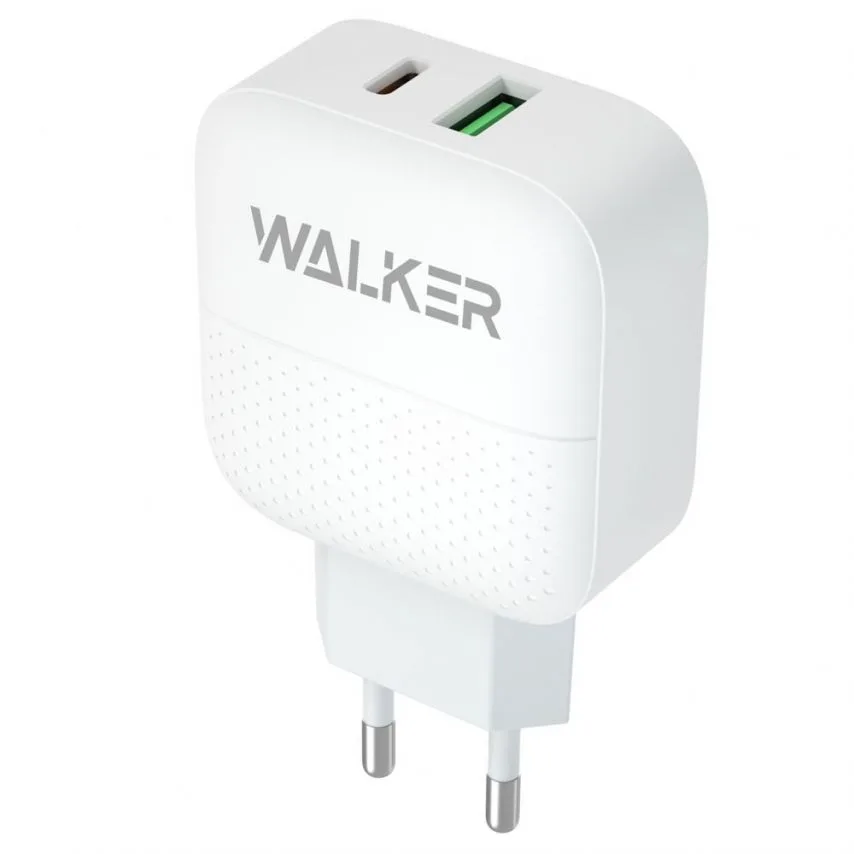 Мережевий зарядний пристрій WALKER 18W USB Type-C білий