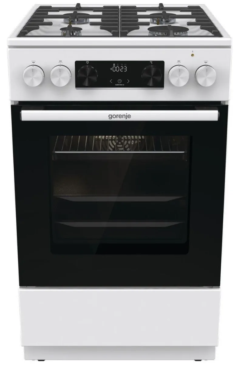 Комбінована плита Gorenje 70л газова варильна поверхня чавунна електрична духовка для кухні біла