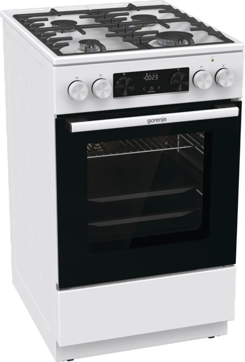 Комбінована плита Gorenje 70л газова варильна поверхня чавунна електрична духовка для кухні біла