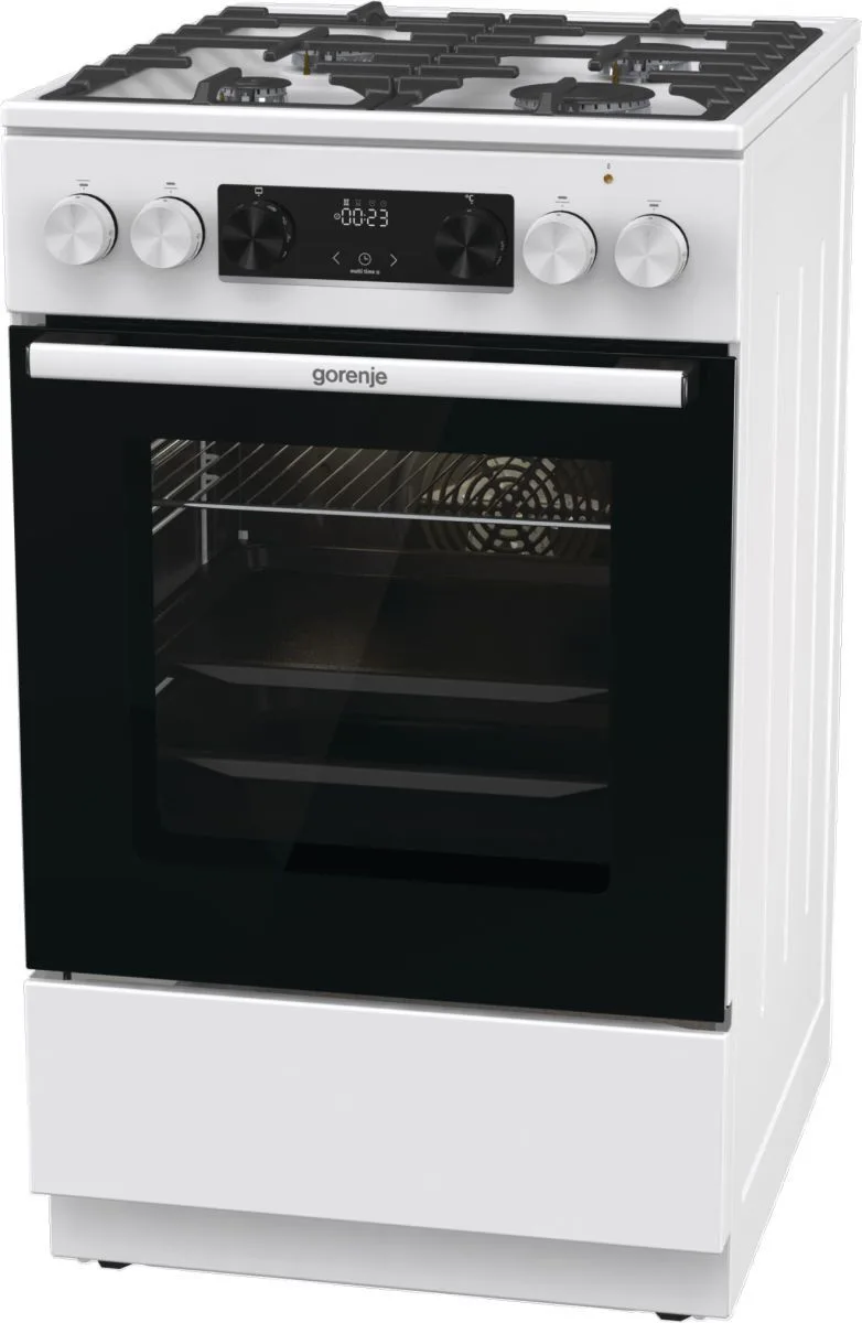 Комбінована плита Gorenje 70л газова варильна поверхня чавунна електрична духовка для кухні біла