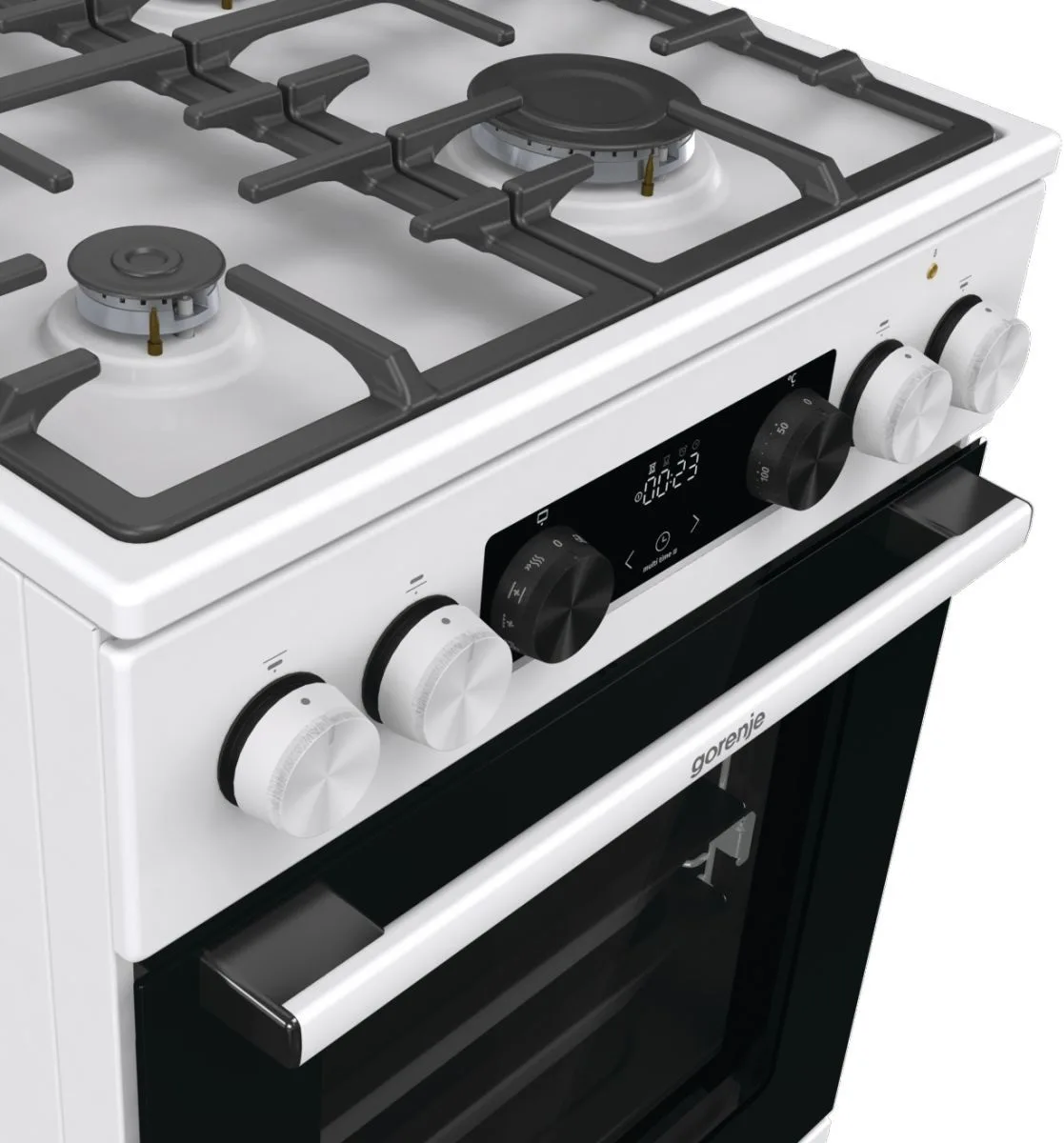Комбінована плита Gorenje 70л газова варильна поверхня чавунна електрична духовка для кухні біла