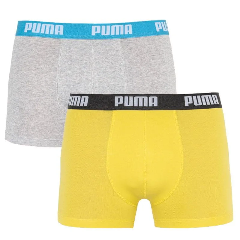 Труси-боксери Puma бавовна XL сірий жовтий 2 пари