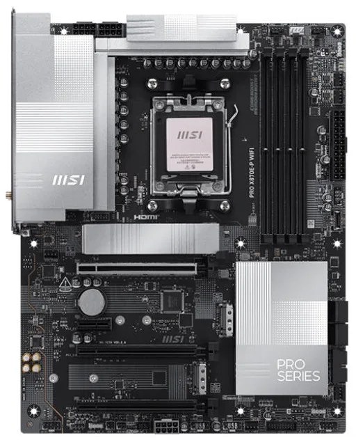 Материнcька плата MSI PRO X870E-P WIFI sAM5 X870E 4xDDR5 M.2 HDMI Wi-Fi BT ATX