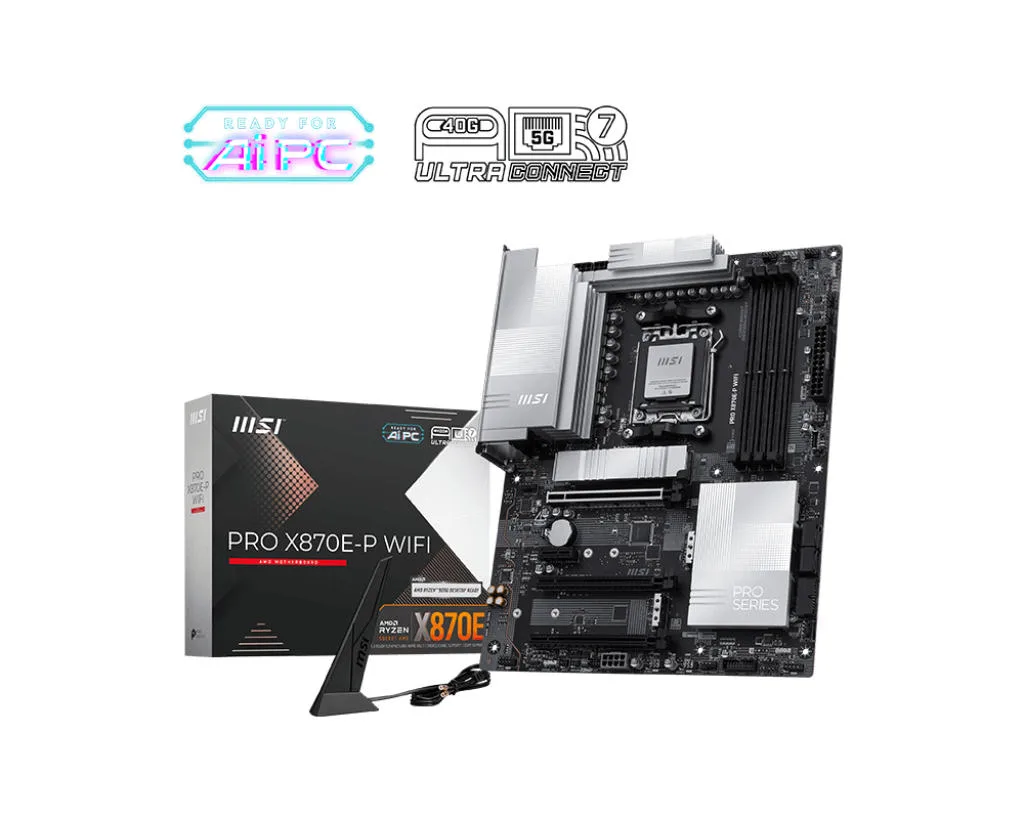 Материнcька плата MSI PRO X870E-P WIFI sAM5 X870E 4xDDR5 M.2 HDMI Wi-Fi BT ATX