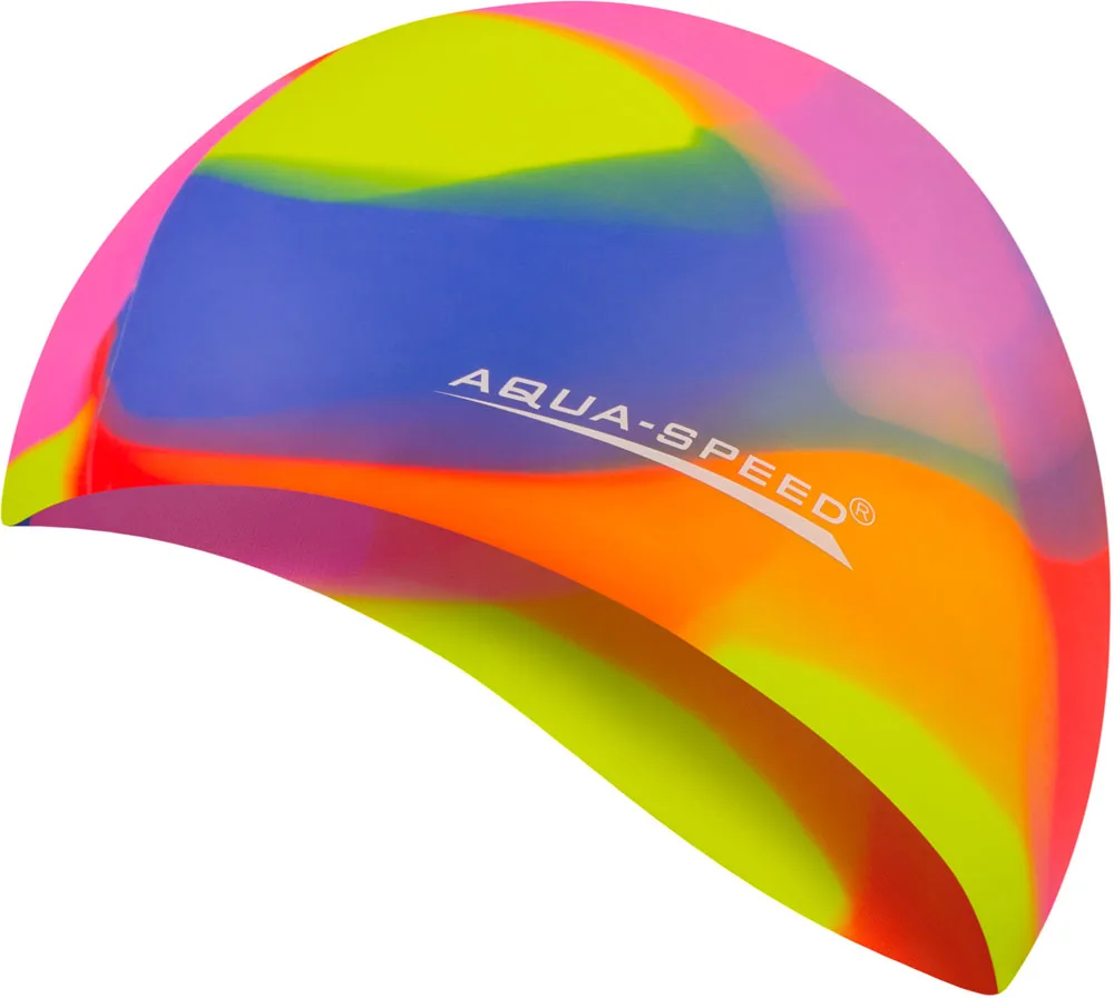 Шапка для плавання AQUA SPEED 100% силікон OSFM мультиколор