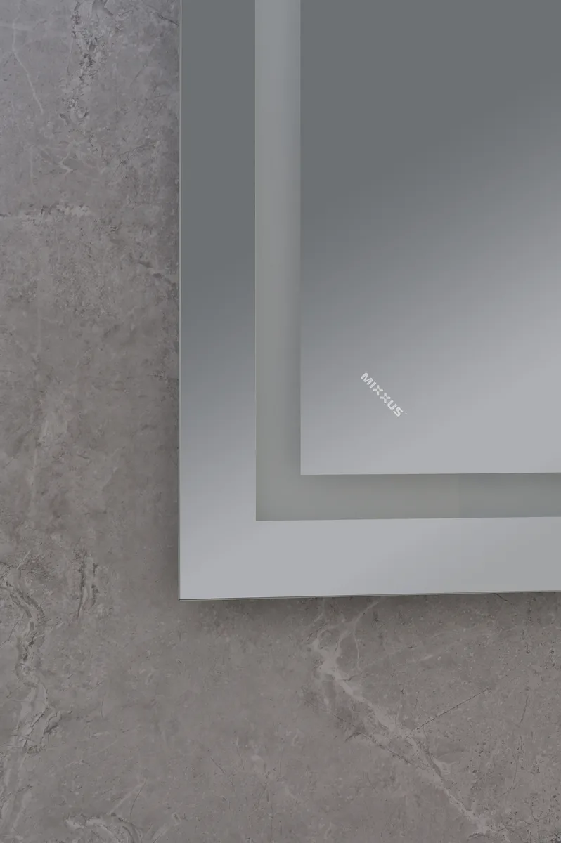Дзеркало настінне LED Touch антизапотівальне MIXXUS 70x50 см алюмінієве з димером