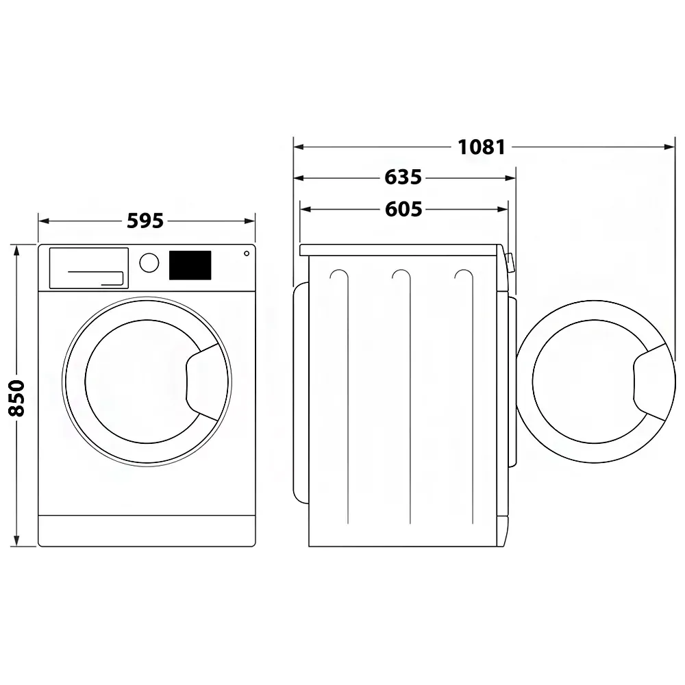 Фронтальна прально-сушильна машина Whirlpool, 11(7)кг, 1600 об/хв, клас A, 60 см, з дисплеєм, функцією пари та інвертором, біла.