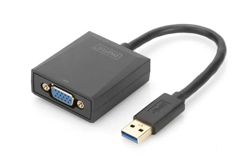 Адаптер DIGITUS USB 3.0 - VGA Full HD, M/F, 0.15м