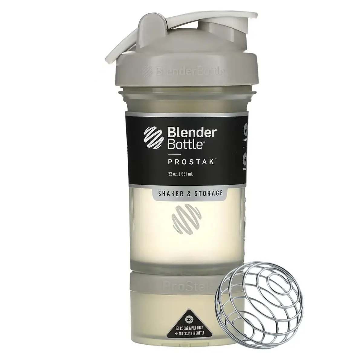 Шейкер спортивний BlenderBottle Tritan 650ml сірий з 2 контейнерами