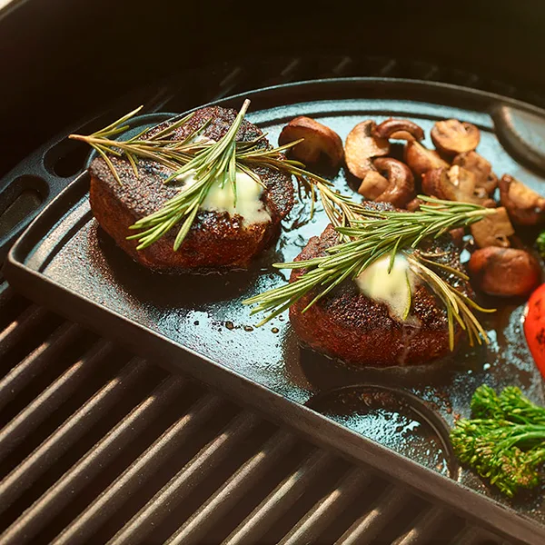 Чугунная плита для гриля Big Green Egg XL 60x30 см черная антипригарная
